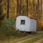 Bauwagen mit Vorzelt