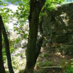 Mein Meditationsplatz. Hinter dem Felsen hatte es sich auf der Seeseite bereits eine Radfahrerin bequem gemacht