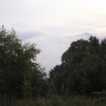 Der Große Rachel schaut schüchtern aus dem Nebel